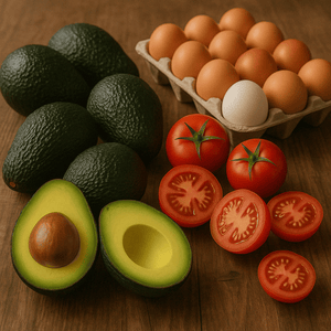Promoción: 30 huevos de campo + 2 kilos de palta hass + 2 kilos de tomate